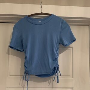 Zara Blue Ruched Crop Top
